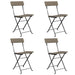 Folding Bistro Chairs 4 Pcs Grey Poly Rattan and Steel