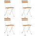 Folding Bistro Chairs 4 Pcs Solid Wood Acacia and Steel