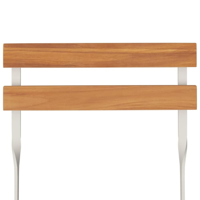 Folding Bistro Chairs 4 Pcs Solid Wood Acacia and Steel