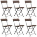 Folding Bistro Chairs 6 Pcs Brown Poly Rattan and Steel