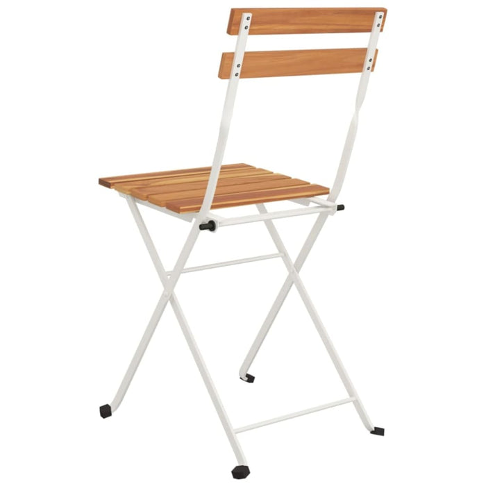 Folding Bistro Chairs 6 Pcs Solid Wood Acacia and Steel