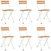 Folding Bistro Chairs 6 Pcs Solid Wood Acacia and Steel