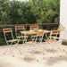 Folding Bistro Chairs 6 Pcs Solid Wood Acacia and Steel