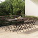 Folding Bistro Chairs 8 Pcs Brown Poly Rattan and Steel