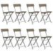 Folding Bistro Chairs 8 Pcs Grey Poly Rattan and Steel