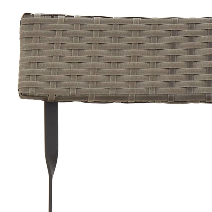 Folding Bistro Chairs 8 Pcs Grey Poly Rattan and Steel