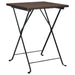 Folding Bistro Table Brown 55x54x71 Cm Poly Rattan Tokkna