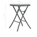 Folding Bistro Table Grey 60x70 Cm Glass and Steel Aaioa