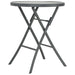 Folding Bistro Table Grey 60x70 Cm Glass and Steel Aaioa