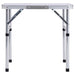 Folding Camping Table White Aluminium 60x45 Cm Anoin