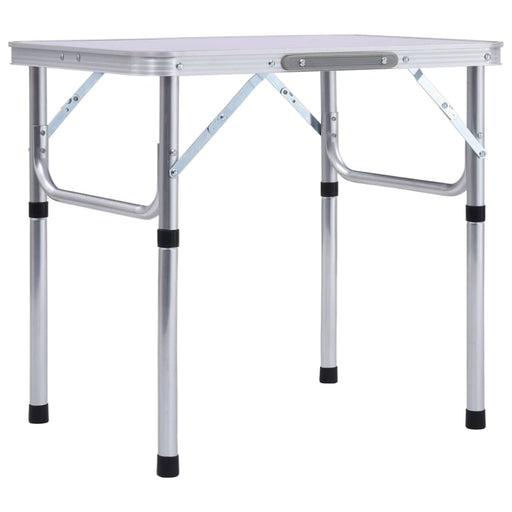 Folding Camping Table White Aluminium 60x45 Cm Anoin