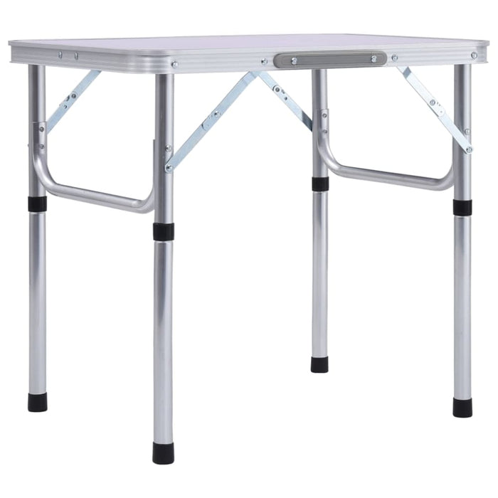 Folding Camping Table White Aluminium 60x45 Cm Anoin