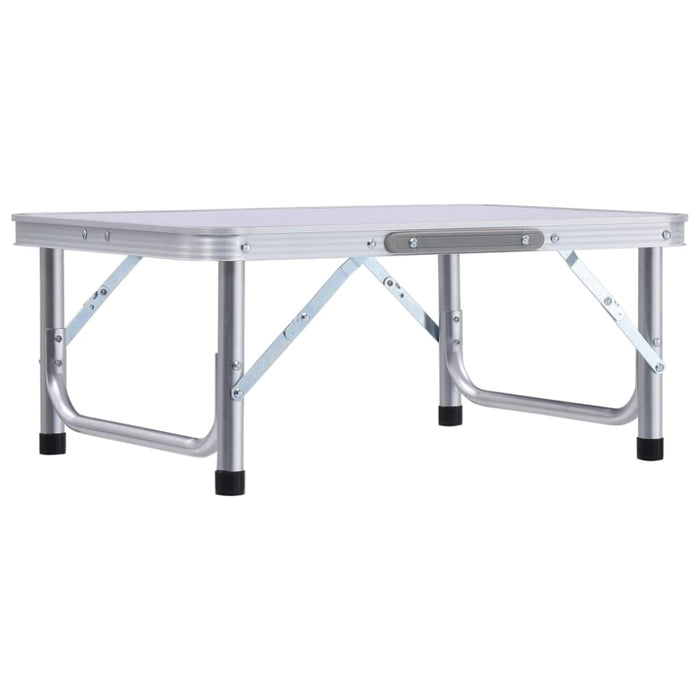 Folding Camping Table White Aluminium 60x45 Cm Anoin