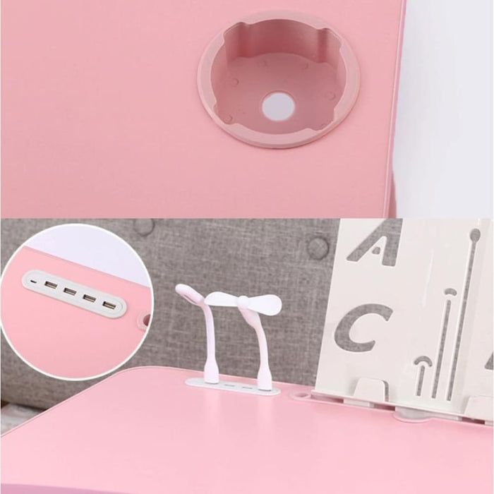 Folding Computer Desk With Fan & Lamp