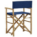 Folding Director’s Chairs 2 Pcs Blue Bamboo and Fabric