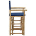 Folding Director’s Chairs 2 Pcs Blue Bamboo and Fabric