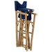 Folding Director’s Chairs 2 Pcs Blue Bamboo and Fabric
