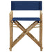 Folding Director’s Chairs 2 Pcs Blue Bamboo and Fabric