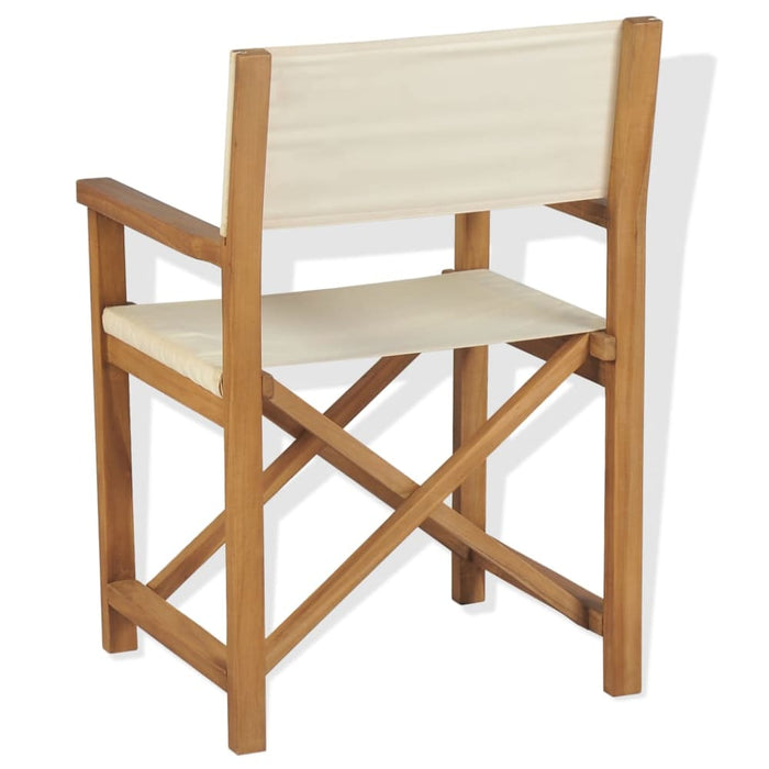 Folding Director’s Chairs 2 Pcs Solid Teak Wood Tbpipxn
