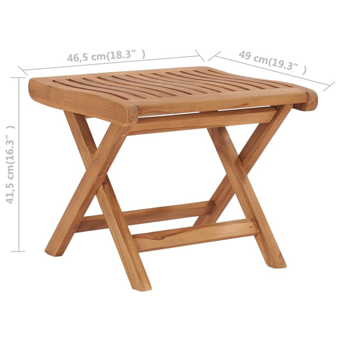 Folding Footrest 46.5x49x41.5 Cm Solid Teak Wood Ankno