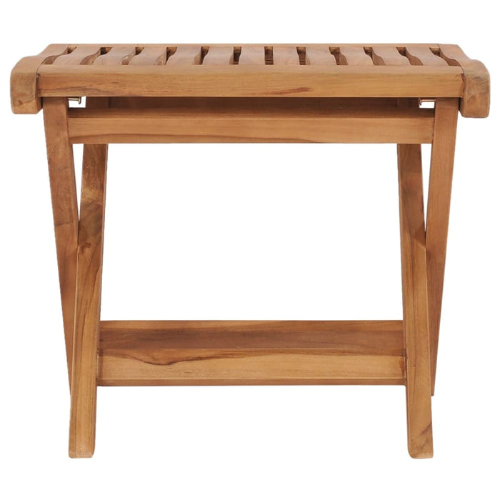 Folding Footrest 46.5x49x41.5 Cm Solid Teak Wood Ankno