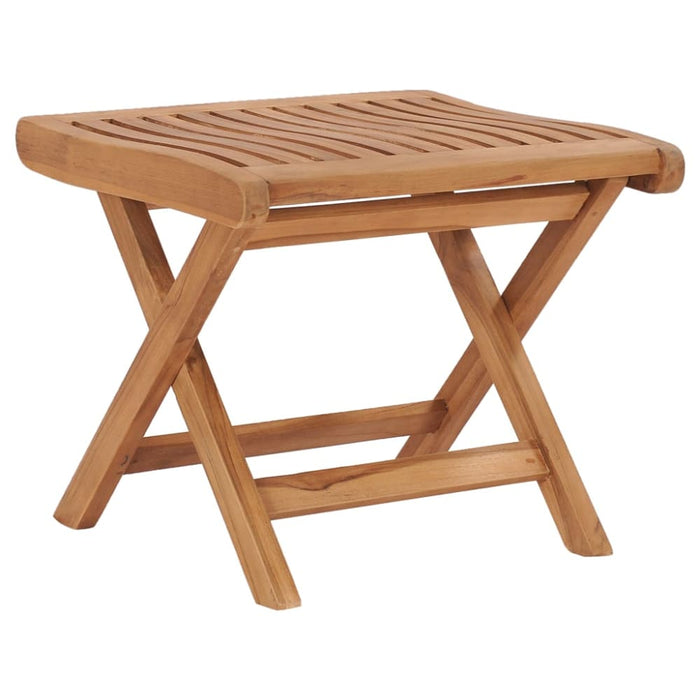 Folding Footrest 46.5x49x41.5 Cm Solid Teak Wood Ankno