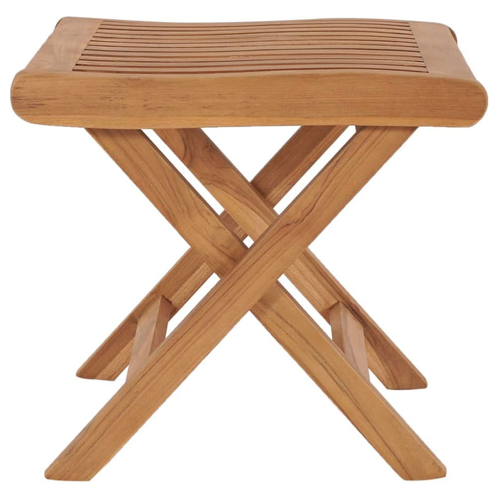 Folding Footrest 46.5x49x41.5 Cm Solid Teak Wood Ankno