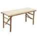 Folding Garden Bench with Cushion 118 Cm Bamboo Tbltnpo