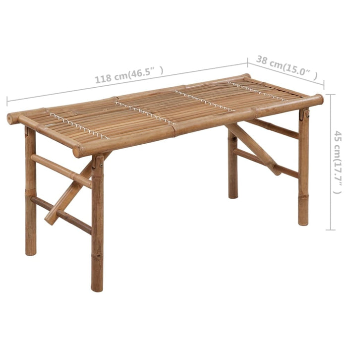 Folding Garden Bench With Cushion 118 Cm Bamboo Tbltnix
