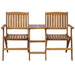 Folding Garden Bench with Tea Table 140 Cm Solid Acacia