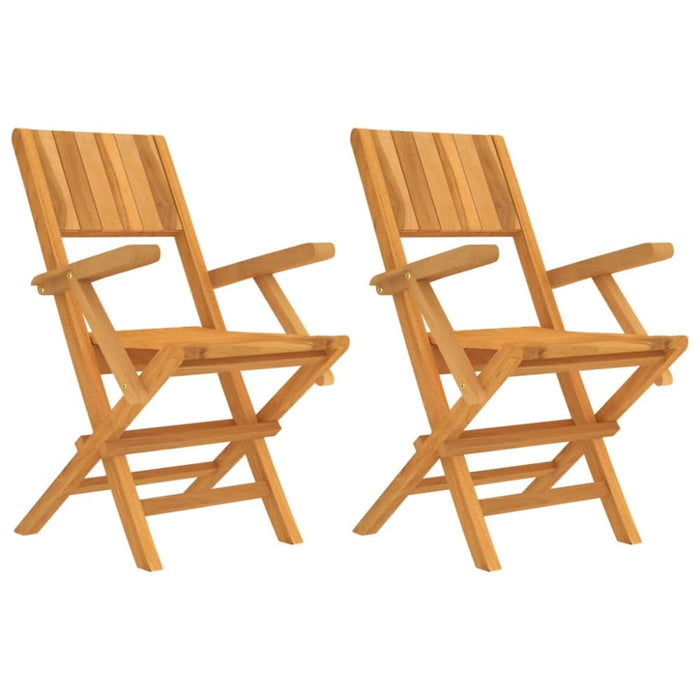Folding Garden Chairs 2 Pcs 55x61x90 Cm Solid Wood Teak