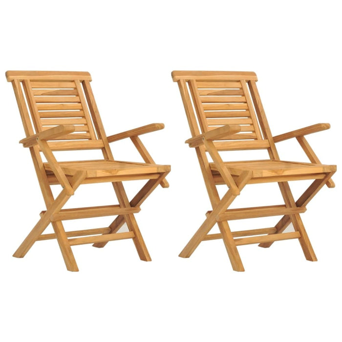 Folding Garden Chairs 2 Pcs 56x63x90 Cm Solid Wood Teak