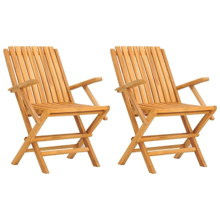 Folding Garden Chairs 2 Pcs 61x67x90 Cm Solid Wood Teak