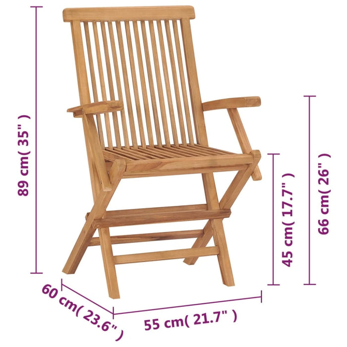 Folding Garden Chairs 2 Pcs Solid Teak Wood Aokkk