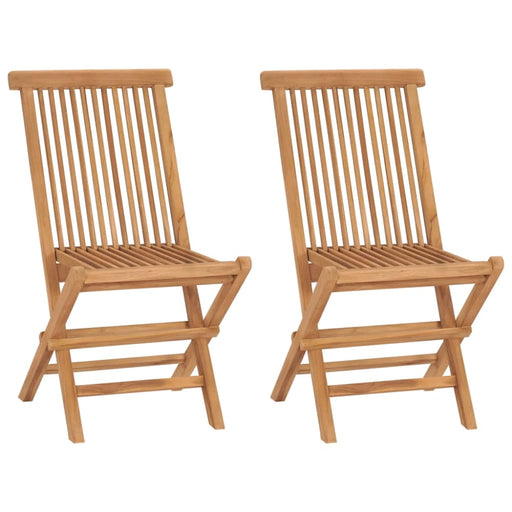 Folding Garden Chairs 2 Pcs Solid Teak Wood Aokkt