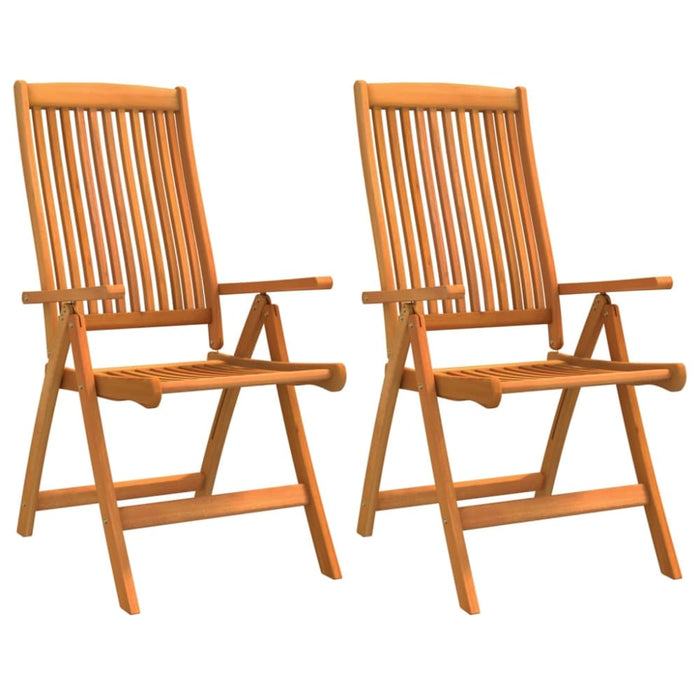 Folding Garden Chairs 2 Pcs Solid Wood Eucalyptus Tolblk