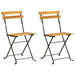 Folding Garden Chairs 2 Pcs Steel and Solid Acacia Wood