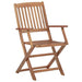 Folding Garden Chairs 4 Pcs With Cushions Solid Wood Acacia