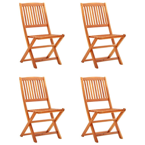 Folding Garden Chairs 4 Pcs Solid Eucalyptus Wood Toxapx
