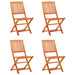 Folding Garden Chairs 4 Pcs Solid Eucalyptus Wood Toxapx