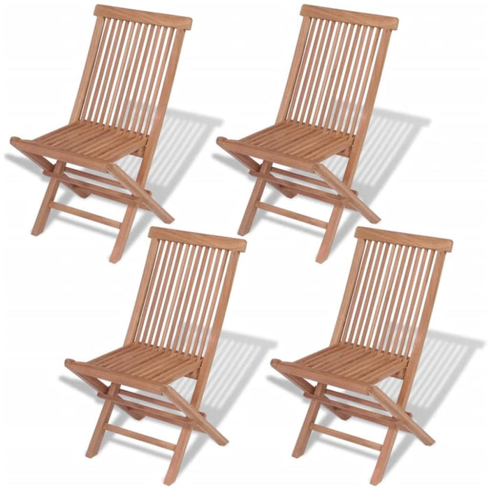 Folding Garden Chairs 4 Pcs Solid Teak Wood Atbab