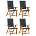 Folding Garden Chairs 4 Pcs Solid Wood Acacia and Textilene