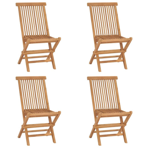 Folding Garden Chairs 4 Pcs Solid Wood Teak Topaax