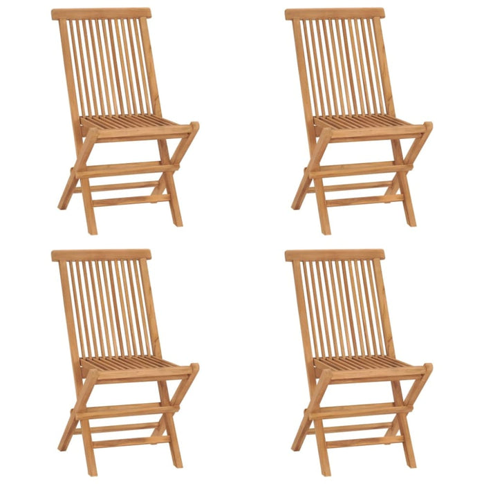 Folding Garden Chairs 4 Pcs Solid Wood Teak Topaax
