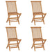 Folding Garden Chairs 4 Pcs Solid Wood Teak Topaax