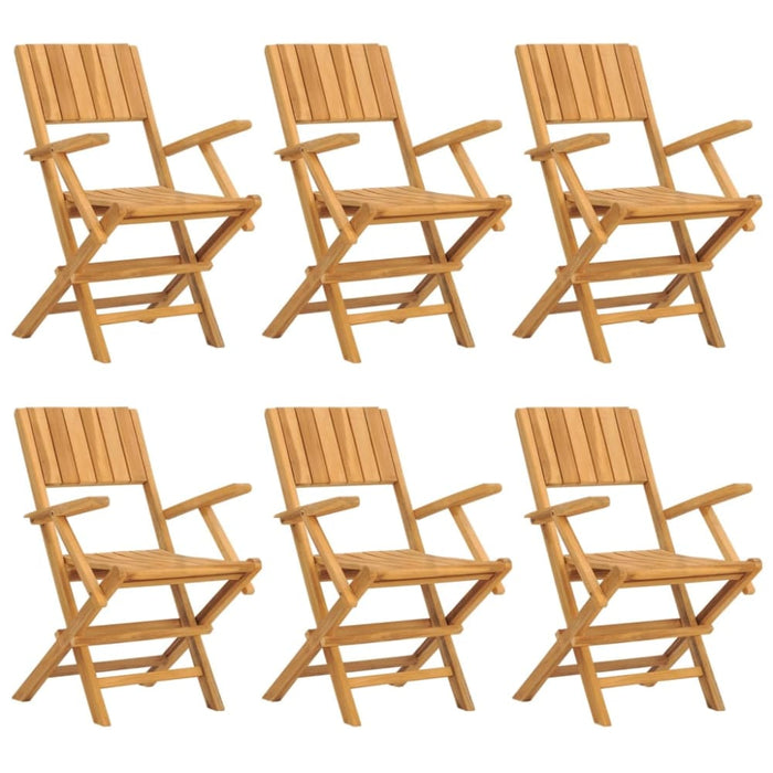 Folding Garden Chairs 6 Pcs 55x61x90 Cm Solid Wood Teak