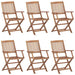 Folding Garden Chairs 6 Pcs With Cushions Solid Acacia Wood