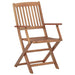 Folding Garden Chairs 6 Pcs With Cushions Solid Acacia Wood