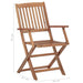 Folding Garden Chairs 6 Pcs with Cushions Solid Acacia Wood