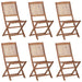 Folding Garden Chairs 6 Pcs With Cushions Solid Acacia Wood